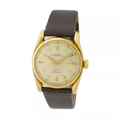 ROLEX Vintage  14K Yellow Gold  Oyster Perpetual Bombay 6092 BOX 1963 Warranty • $4490