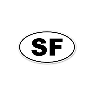 San Francisco SF White City Oval Car Window Bumper Sticker Decal 5  X 3  • $3.89