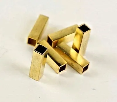 Gold Brass Rectangle Tube Beads - 20mm × 6mm - Jewelry Cords Craft • £2.95
