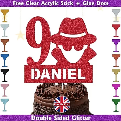 Personalised Glitter Children's Cowboy Kid Birthday Party Cake Topper Decoration • £2.95