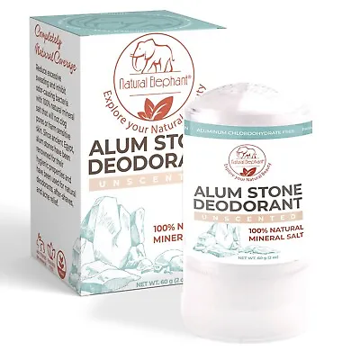 Natural Elephant Alum Stone Deodorant Stick 60g (2 Oz) • $6.64