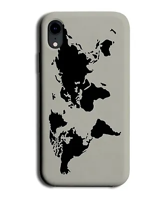 World Map Phone Case Cover Atlas Land Maps Shapes Black And Cream Coloured Q921 • £13.95