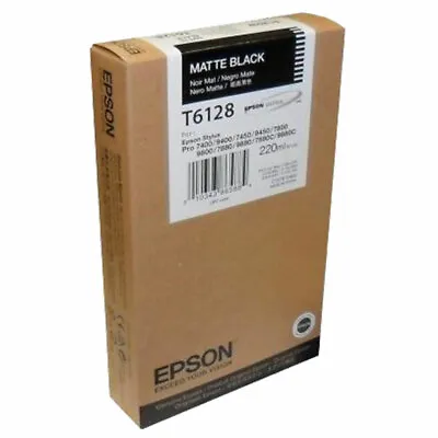 Genuine Epson T6128 Matte Black Ink Cartridge For Stylus Pro 7800 7880 9800 9880 • $22.99
