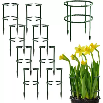 16Pcs Plant Support Stakes Half Round Plant Support Ring Garden Flower Support • £7.91