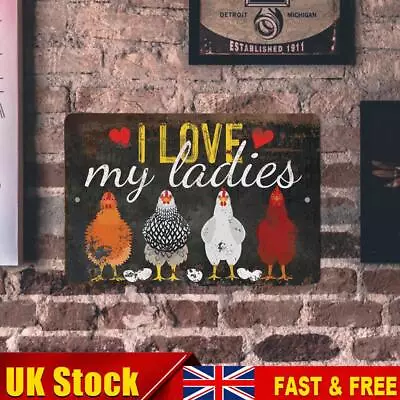 Retro Metal Plate Tin Sign Plaque Chicken Coop Wall Poster Iron Painting Decor • £6.59