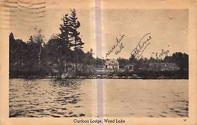 WOOD LAKE Ontario Canada Postcard Muskoka District Caribou Lodge • $5.99