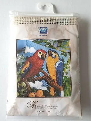 Vervaco Parrots Chunky Cross Stitch Cushion Front Tapestry Kit 40 X 40 Cm • £29.99