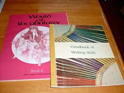 Vintage School Books Lot (2) Writing Skills (1962) Vocabulary (1986) • $9.99