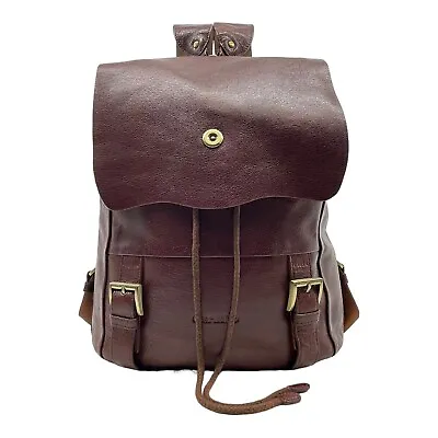 $69.99 • Buy GEAR BAND Leather Backpack Daypack Outdoor Hiking Bag Shoulder Straps BROWN