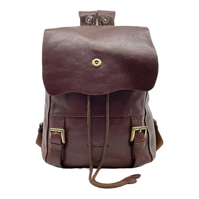 $69.99 • Buy GEAR BAND Leather Backpack Daypack Outdoor Hiking Bag Shoulder Straps BROWN
