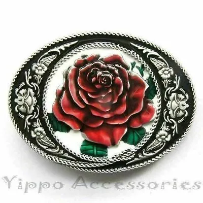 Rose Flower Cowgirl Western Metal Belt Buckle • $9.99