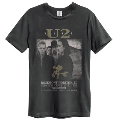 Amplified U2 T-Shirt Live Unisex Cotton Charcoal Tee • £18.36