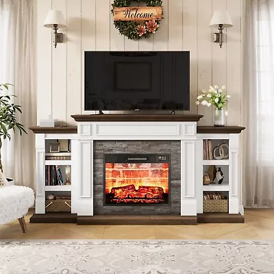 70  Electric Fireplace With Mantel Fireplace TV Stand Heater With Remote Control • $389.99