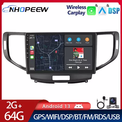 64GB Android 13 Carplay Car Radio GPS For Honda Accord Euro 2008-2015 Head Unit • $269.99