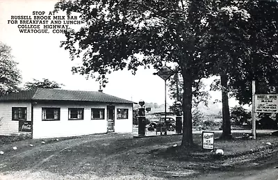 1900's Rare Postcard  Russell Brook Milk Bar Weatogue Connecticut  • $7.25