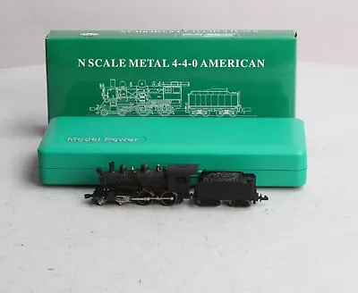 Model Power 7620 N Scale Metal 4-4-0 American Undecorated Steam Locomotive/Box • $54.99