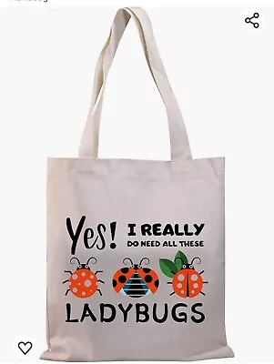 Ladybug Tote Bag For Women Good Luck Ladybug Lover Gift Yes I Really Do Need All • £6.74