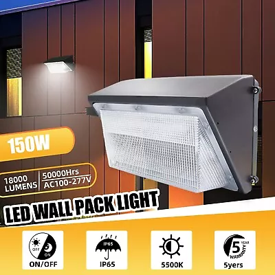 Commercial 150W LED Wall Pack Fixture Industrial Security Light 5500K Daylight • $85.99