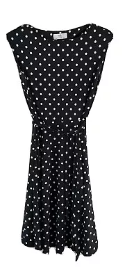 Wallis Polka Dot Dress Size 8. Lovely Day /work Dress With Flared Skirt. • £13.99