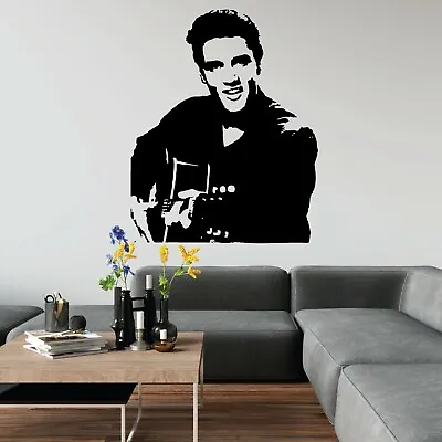 £12.99 • Buy Elvis Presley Blues Guitar Portrait Smile Famous Decal Wall Art Sticker Home UK 