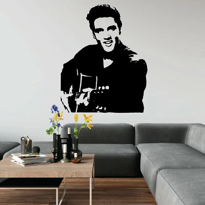 £12.99 • Buy Elvis Presley Blues Guitar Portrait Smile Famous Decal Wall Art Sticker Home UK 