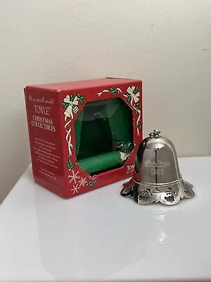 🌲 Towle Silversmiths 1989 Silver Plated Pierced Annual Christmas Bell With Box • $19.99