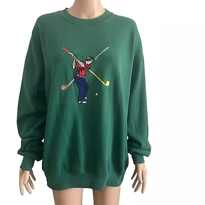 Vintage Neil Martin Golf Sweatshirt Mens Large Green Embroidered Graphic • $50