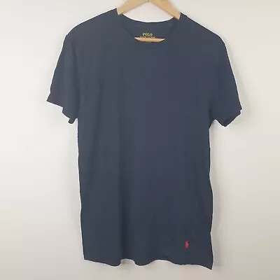 Polo Ralph Lauren T-Shirt Medium Blue Classic Fit Short Sleeve Cotton Red Pony • £11.99