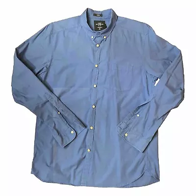 L.O.G.G. H&M Men’s L Slate Blue Fitted Button-Down 100% Cotton Shirt EUC Clean • $12.99