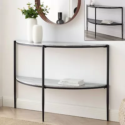 Half Moon Tiered Marble Effect Entry Console Table Hallway Entryway Furniture • £39.99