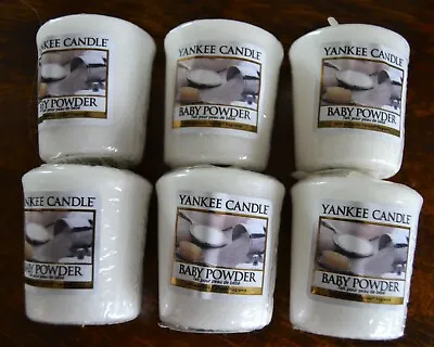 Yankee Candle BABY POWDER VOTIVES 6 Piece Rare • £23.40