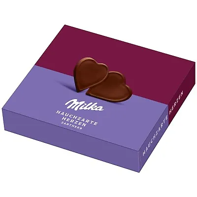 MILKA Ultra Thin Chocolate Hearts GIFT BOX -DARK Chocolate - 130g -FREE SHIPPING • $13.99