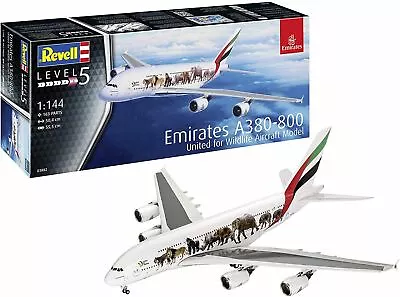 £32.95 • Buy Revell 1:144 Airbus A380-800 Emirates ' Wild-Life ' Aircraft Model Kit - 03882
