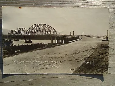 Real Photo Postcard Bridge Over Missouri River Mandan North Dakota 1925 • $5