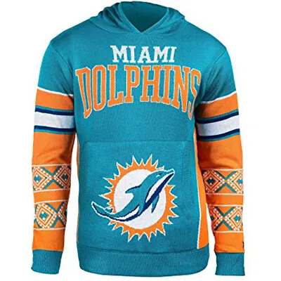 Forever Collectibles NFL Men's Miami Dolphins Big Logo Hooded Sweater • $34.95