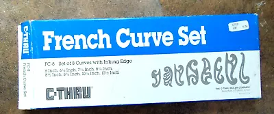 C Thru Ruler Co. French Curve Set FC-8 8 Curves • $19.90