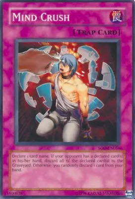 1X NM Mind Crush - SOD-EN056 - Common Unlimited Yugioh • $1.84