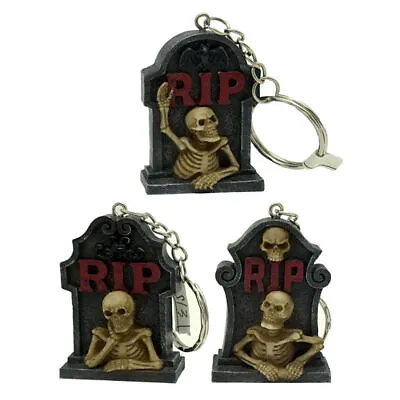 £29.87 • Buy Novelty Halloween Spooky Keyring - Skeletion Skull Tip Tombstone