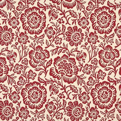 F408 Red And Beige Floral Matelasse Reversible Upholstery Fabric By The Yard • $31.79