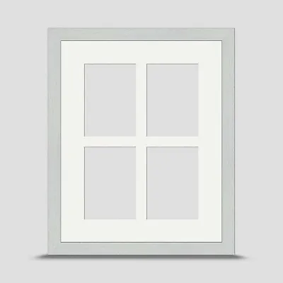 WHITE 10x8 PHOTO FRAME Incl SOFT WHITE Mount For Four 3.5x2.5 ACEO ART PRINTS • £18.45