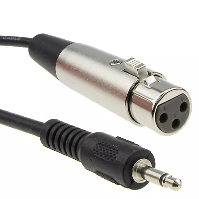 3m 3.5mm Mono Jack (PC/Laptop) To XLR Microphone Female (Mixer/Speaker) Cable 3 • £3.45