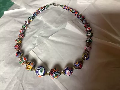 Vintage Venetian  Glass Millefiori Necklace • £20.90