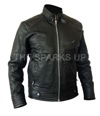 $78.12 • Buy The Bourne Legacy Aaron Cross Stylish Jeremy Renner Casual Biker Leather Jacket