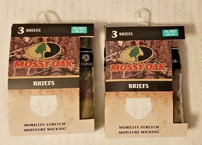 Mossy Oak Mens Briefs Size XL (40-42) Camouflage 3 Pair Underwear (2 Pack Combo) • $36.99