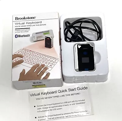 Brookstone Virtual Keyboard Bluetooth Tested Works Paper Work Charge Cord In Box • $20