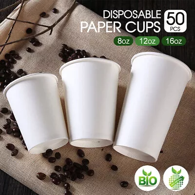 Disposable Coffee Cups 8oz 12oz 16oz Bulk Takeaway Paper Triple Wall Take Away • $13.99