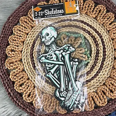VTG 1970 Original Beistle Halloween Decoration 2 Jointed Skeleton 22  NOS Sealed • $27.95