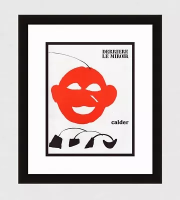 Original 1976 ALEXANDER CALDER AUTHENTIC Color Lithograph  Red Face  FRAMED COA • $334