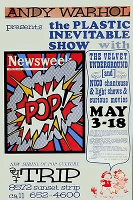 Andy Warhol-Velvet Underground 1966 Club Gig Poster Print • $19.99