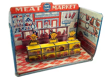 Marx Home Town Meat Market Tin Building Toy Playset NO BOX ♤ • $140